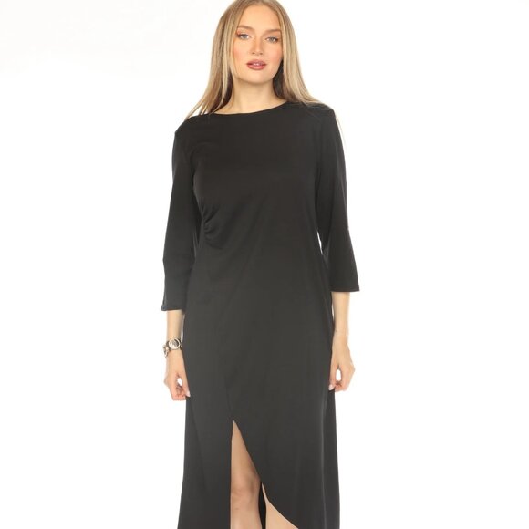 Black Rouch Designer Pockets Dress - Picture 1 of 5